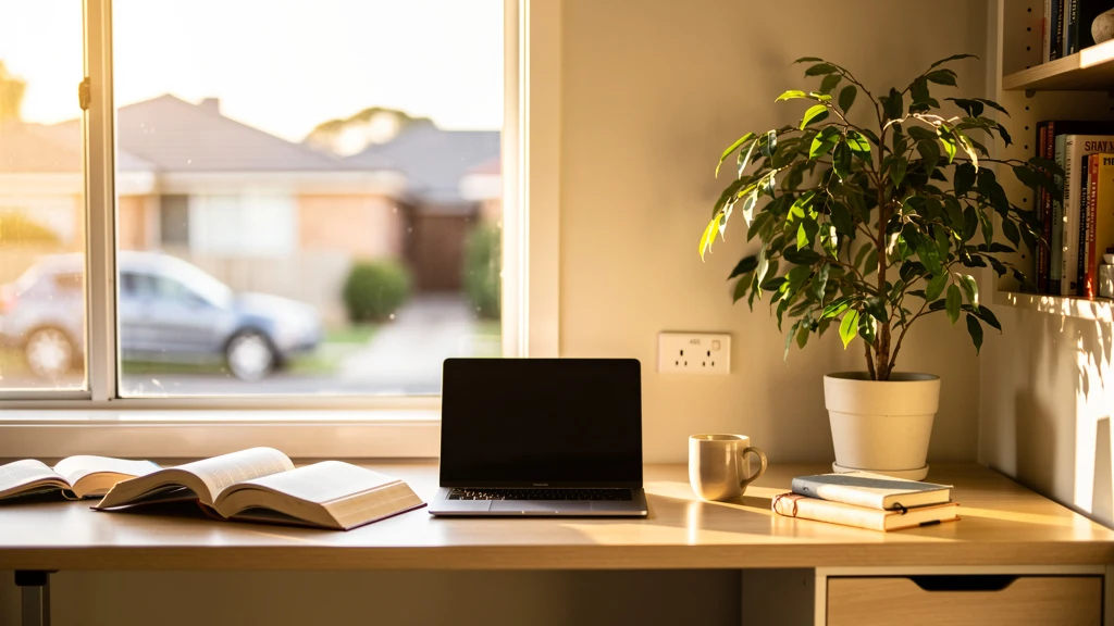 Warm study setup with books and a laptop, representing private tutoring in Chatswood