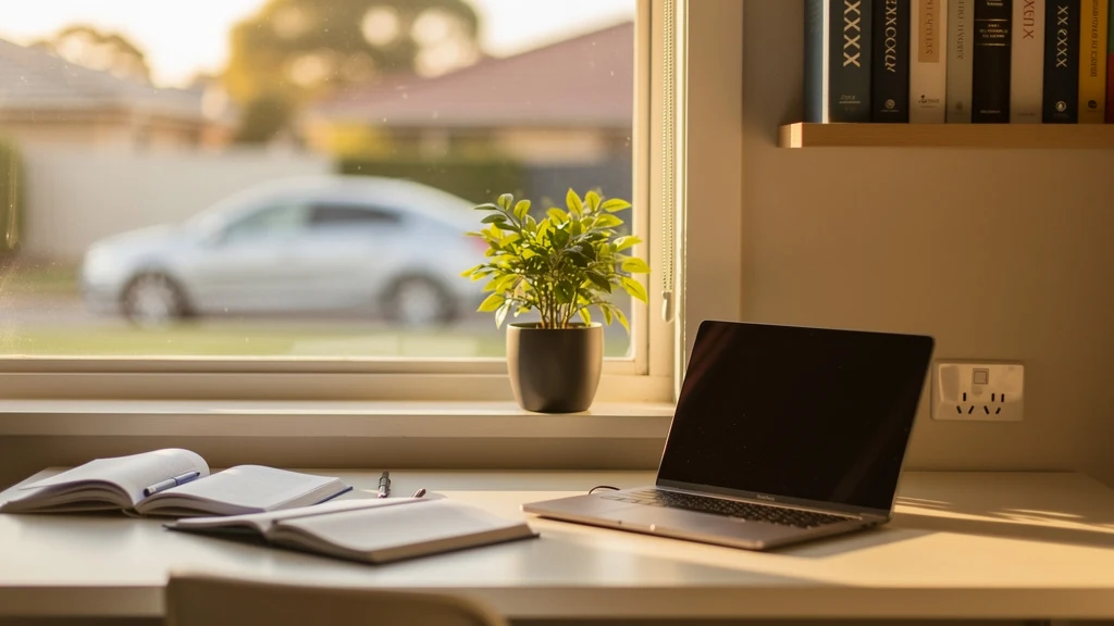 Warm study setup with books and a laptop, representing private tutoring in Kogarah