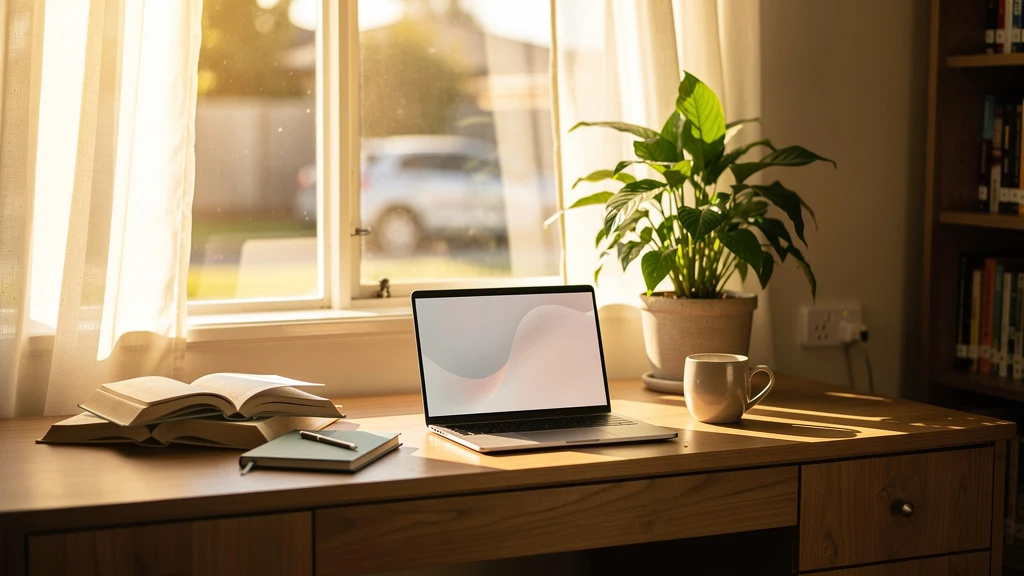 Warm study setup with books and a laptop, representing private tutoring in Fairfield