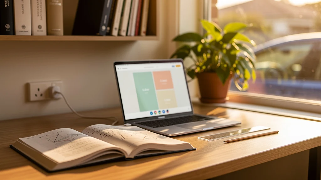 Warm study setup with books and a laptop, representing private tutoring in mathematics