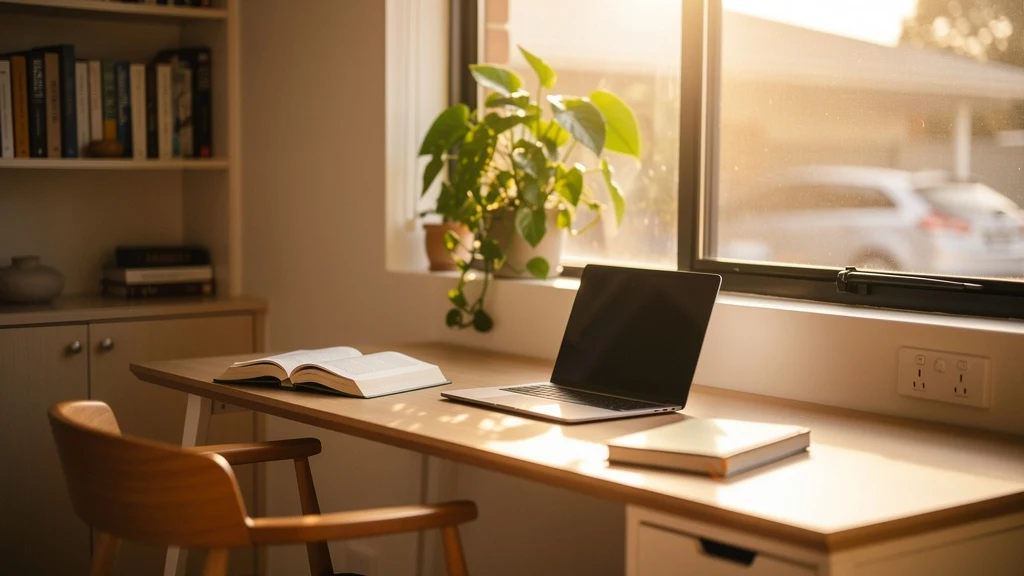 Warm study setup with books and a laptop, representing private tutoring in tutor